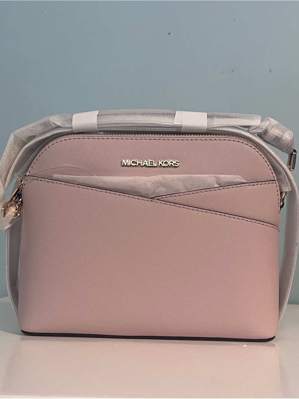 Michael Kors Solid Saffiano Leather Crossbody Bag